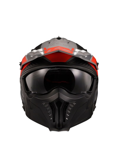 Ls2 Drifter Devor Kask Mat Gri-titanyum-kırmızı Mat Gri - Titanyum