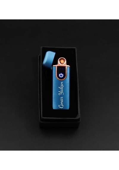 Kişiye Özel Kapaklı Mavi Usb Çakmak & Mavi Defter & Mavi Kupa Hed