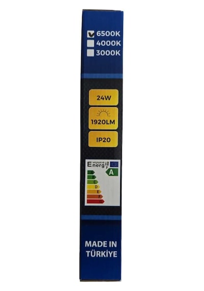 Atlantis 24w Sıva Üstü Panel Led Beyaz Yuvarlak Çap 23 Cm Soğutuculu 1920 Lm 220v Siyah Beyaz - Siyah