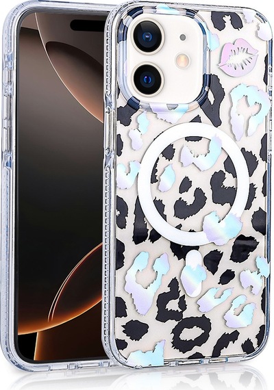 Teleplus Apple Uyumlu iPhone  11 Kılıf Magsafe Özellikli Jago Leopar Tasarım Desenli Kapak