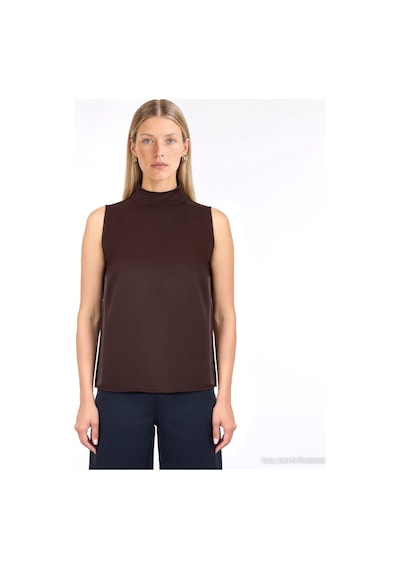 Yargıcı Regular Yarım Balıkçı Yaka Kolsuz Bluz 26kkbl6005v 003 Kahverengi