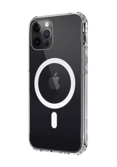 Newface Apple iPhone Uyumlu 12 Kılıf Magneticsafe Şeffaf Silikon - Şeffaf Diğer