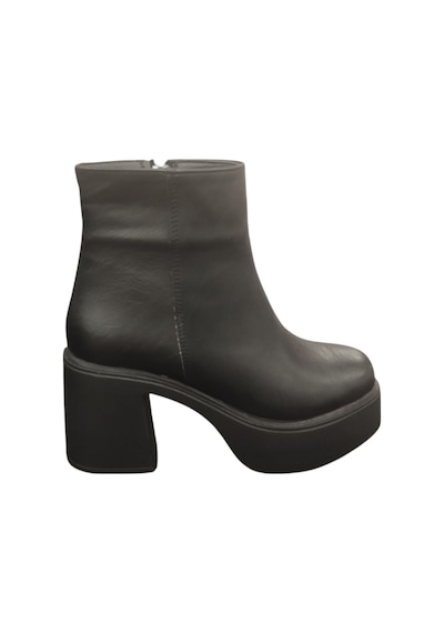 Ventes 914301z 8 Cm Platform Topuk Yandan Fermuarlı İçi Polarlı Günlük Kadın Bot Siyah