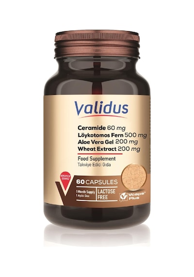Ceramide 60 Mg + Löykotomos Fern 500 Mg + Aloe Vera Gel 200 Mg + Wheat Extract 200 Mg 60 Capsules