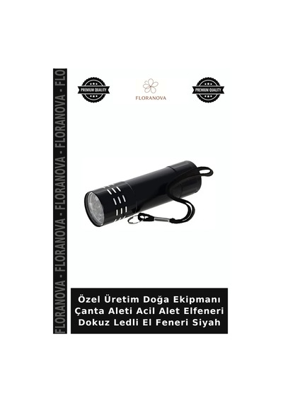 Özel Üretim Doğa Ekipmanı Çanta Aleti Acil Alet Elfeneri Dokuz Ledli El Feneri Siyah