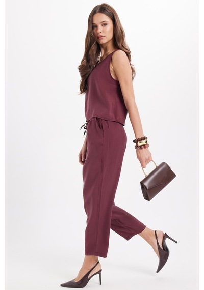 Tudors Kadın Standart Fit Normal Kesim Likralı Bisiklet Yaka Bluz Geniş Paça Bordo Pantolon Takım-50957 Tudors Kadın Standart Fit Normal Kesim Likralı Bisiklet Yaka Bluz Geniş Paça Bordo Pantolon Takım-50957