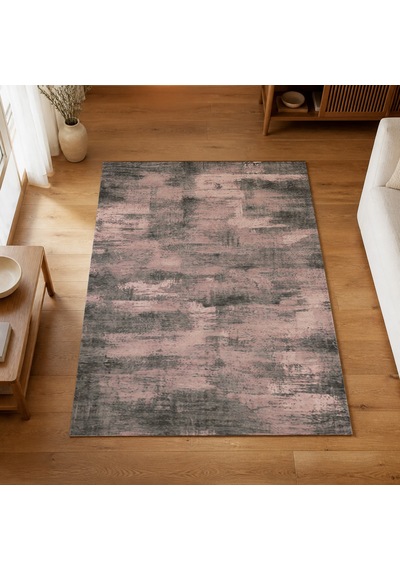 Kartela Halı Vintage Halı Kaymaz Taban Makinede Yıkanabilir Halı Gül Kurusu - 80 X 120 Cm