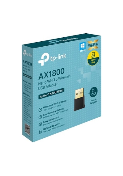Tp-lınk Archer Tx20u Nano Ax1800 Wı-fı6 Kablosuz Usb Adaptor