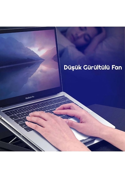 Icecoorel Alimünyum Hız Ayarlı Notebook Soğutucu Ergonomik Stand 12-17inç Uyumlu