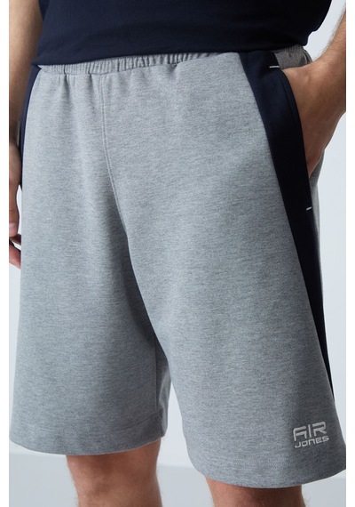 Air Jones Tommy Life Gri Melanj Pamuklu Kalın Yumuşak Dokulu Standart Fit Basic Erkek Şort - 81280 GRI MELANJ