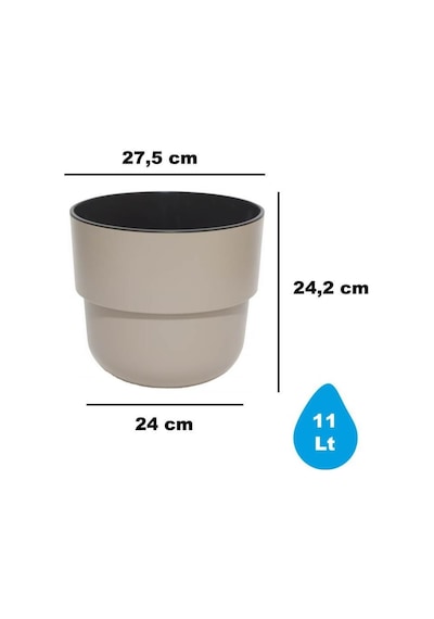 Omnipazar So-kup4 Kuple Plastik Saksı Takımı İç Kovalı 11 Litre No 4 Kirli Beyaz 113