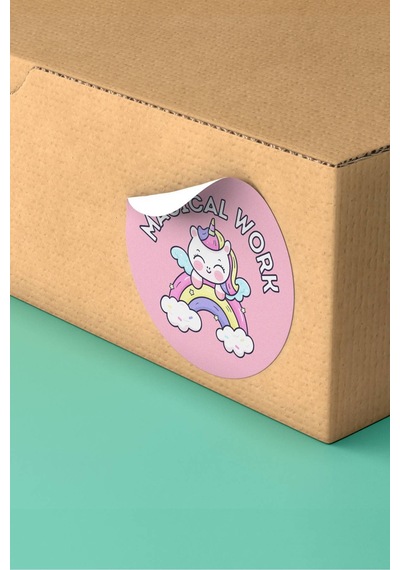 Magical Work Unicorn Gökkuşağı Sticker 3x3cm St2217 Çok Renkli