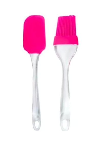 Silikon Spatula Ve Fırça Seti, 2 Parça Pembe 0