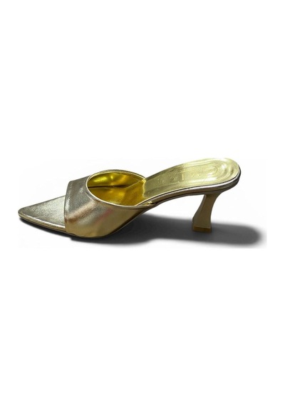 Miçe Shoes Kadın İnce Topuk Abiye Günlük Terlik Altın - 873684040 Altın
