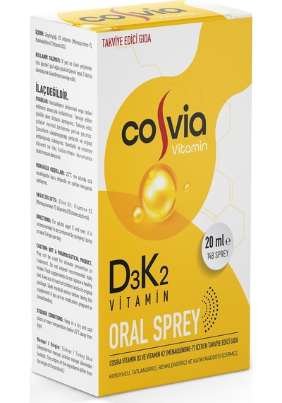 Cosvia Vitamin D3-K2 Menaquinone-7 Oral Sprey 20 ML