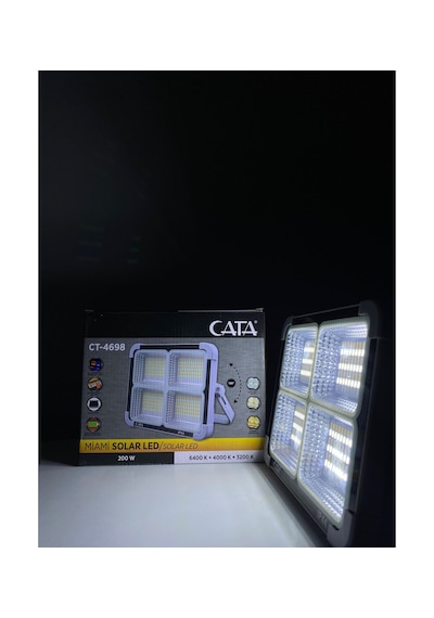 Ct-4698 Miami Solar Led Projektör Güneş Enerjisi İle Şarj Edile