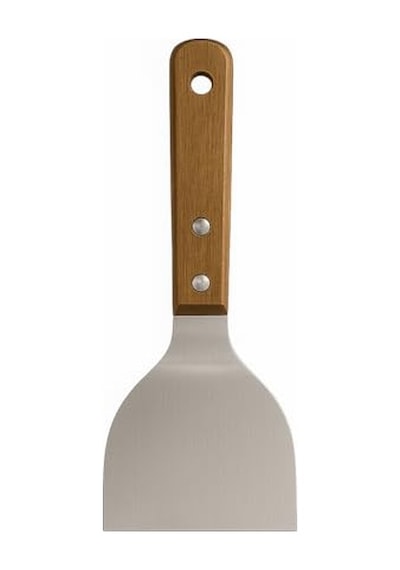 Tr Ahşap Saplı Paslanmaz Çelik Spatula 24cm Eğilimli Çok Amaçlı Mutfak Spatulası Izgara, Burger, Sebze, Genel