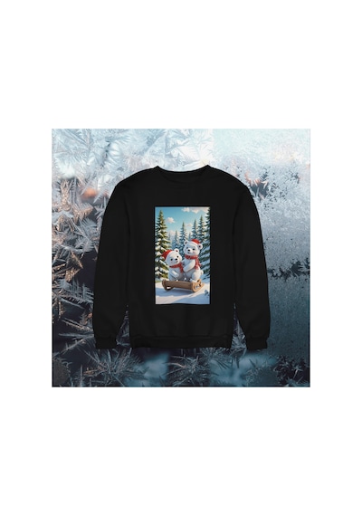 Stil X Yeni Yıl Baskılı Kız Çocuk Sweatshırt, Chrıstmas Temalı Siyah-8