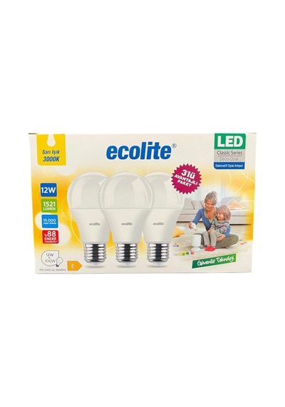 Ecolite 12w Led Ampul 3'lü Paket