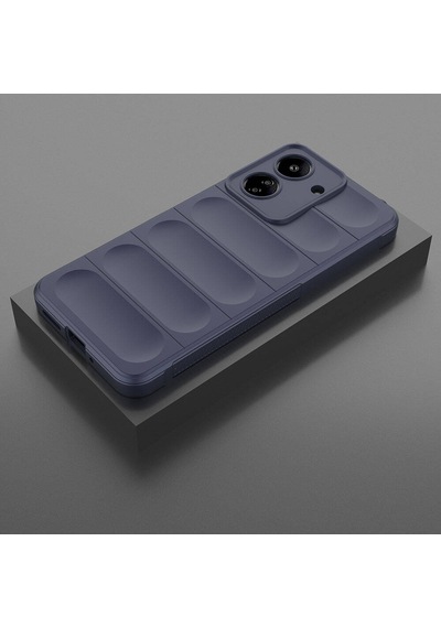 Xiaomi Redmi 13c Kılıf Kamera Korumalı Esnek Silikon Parmak Şeritli Pazarplus Koyu Yeşil