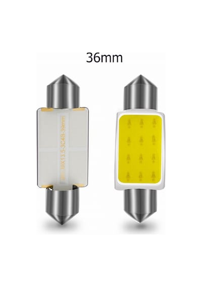 1 Adet 36 Mm 12 Ledli Araç Iç Park Sofit Lamba Oto Plaka Tavan Ledi