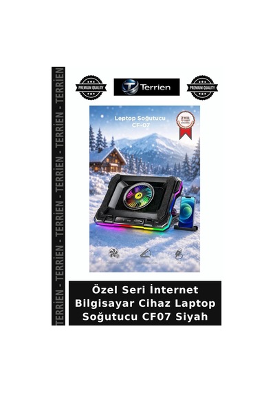 Özel Seri İnternet Bilgisayar Cihaz Laptop Soğutucu Cf07 Siyah