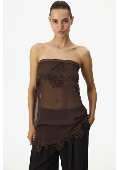 Penti Kahverengi Jasmin Chiffon Gecelik Bbw