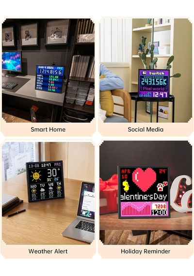 Pixoo-64 Wifi Piksel Sanat Ekranı, 64 X 64 Led Panel, Benzersiz Aydınlatma Dekorasyonu İle Uygu Standart