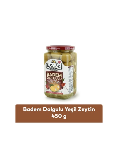Badem Dolgulu Yeşil Zeytin 450 Gr Cam Kavanoz