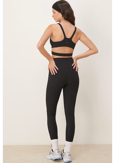 Nike Training Zenvy Dri Fit High Rise 7/8 Rib Leggings Kadın Fitilli Yüksek Bel Spor Tayt Siyah Siyah
