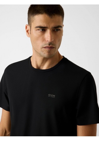 Guess Kısa Kollu Bisiklet Yaka Yeni Teknik Esnek Erkek Siyah T-shirt M6rı19kd202-jblk Siyah