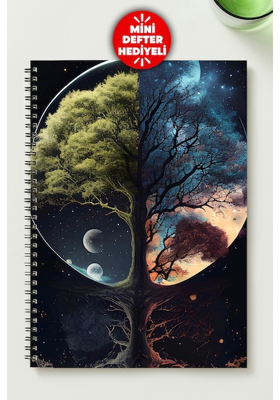 Evren A5 Metal Spiralli Çizgisiz Karton Kapak Evren Defter Çok Renkli