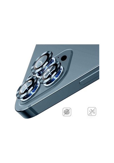 Apple Uyumlu   iPhone 12 Pro Max 3D Metal Çerçeveli Kamera Lens Koruyucu (484505230)