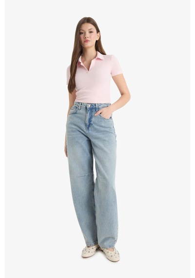 Defacto Fitted Polo Yaka Fitilli Kaşkorse Kısa Kollu Tişört A0379ax25smpn648 Pembe Defacto Fitted Polo Yaka Fitilli Kaşkorse Kısa Kollu Tişört A0379ax25smpn648 Pembe
