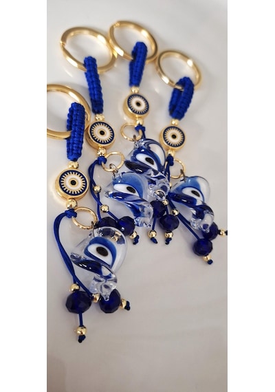 Hediyelik Nazar Boncuklu Anahtarlık - 9,5 Cm