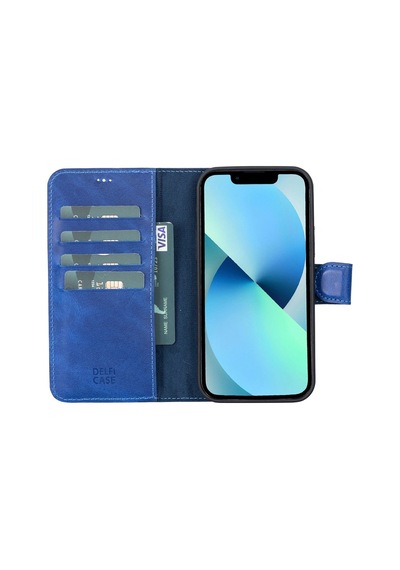 Apple Uyumlu iPhone 12 Pro Deri Cüzdanlı Kılıf Okyanus Mavi