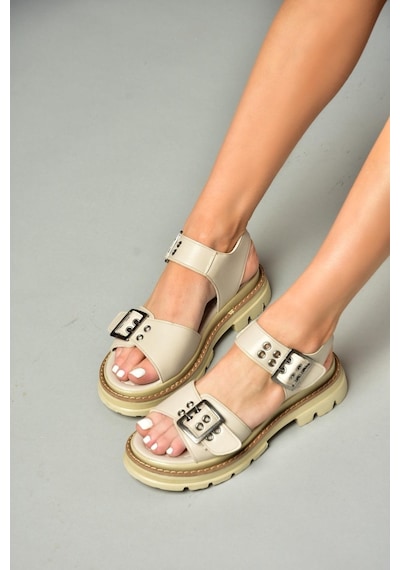 Fox Shoes S996074009 Bej Kadın Sandalet Bej