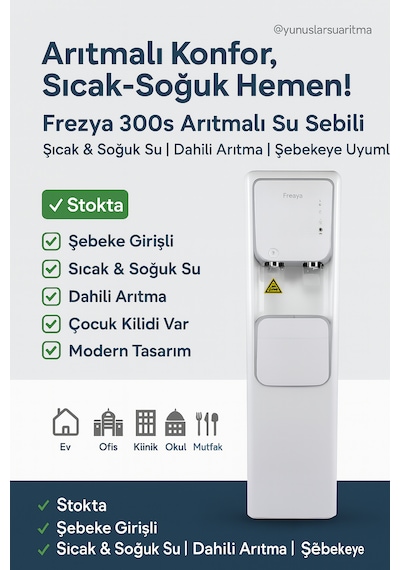 Frezya 300s Arıtmalı Sıcak Soğuk Su Sebili