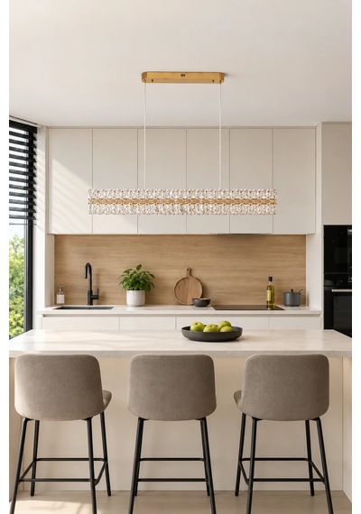 Modern Premium Akrilik Led Sarkıt Avize Oval Tasarım Salon Yemek Odası Ve Mutfak Avizesi 96w Beyaz