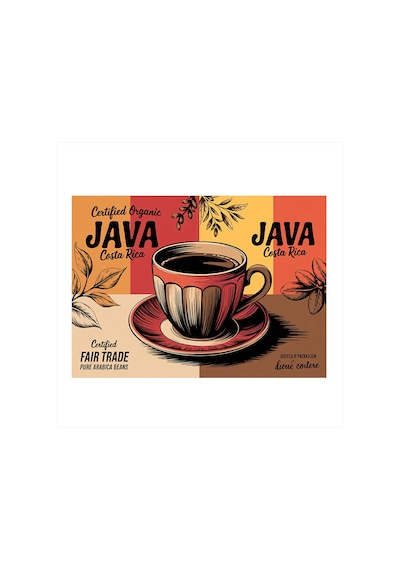 Java Kahve Posteri Dekoratif Mdf Tablo
