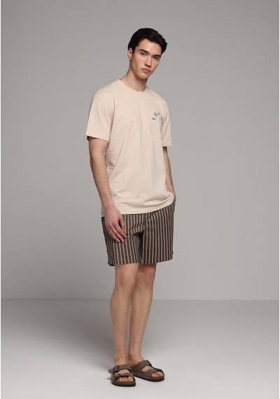Colin's Colins Regular Fit Yuvarlak Yaka Düz Erkek Bej Kısa Kol Tişört Cl1078536 Q1.v2 Beı