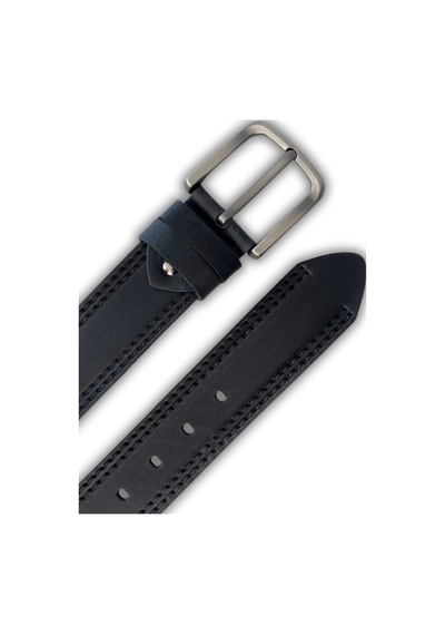 Mft Leather Hakiki Deri Kemer Çift Dikiş Desen, Crazy Deri, Siyah, 4,5 Cm 7583 Siyah