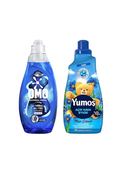 Omo Express Beyazlar 1.480 Ml + Yumoş Mavi Gelincik 1.440 Ml 2 Adet Diğer