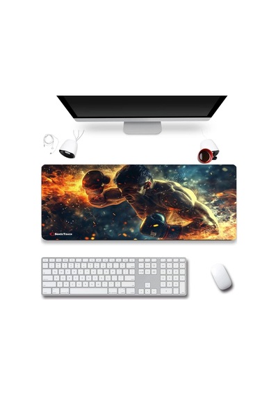Sonictouch Ultragrand Ring Ateşi Boksör Temalı Gamer Oyuncu Xxl Klavye Mouse Pad 40x90cm Mousepad