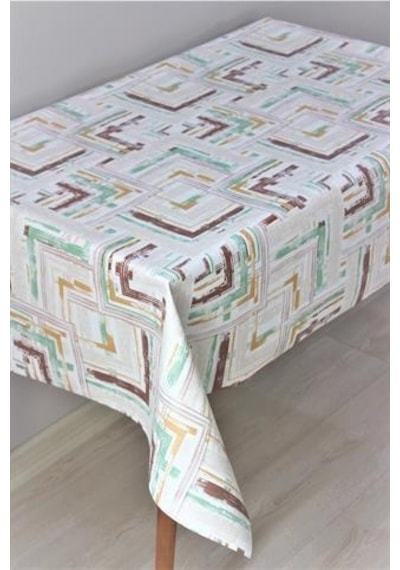 Elyaf Astarlı Silinebilir Pvc Muşamba Masa Örtüsü Pastel Tonlar-kahve