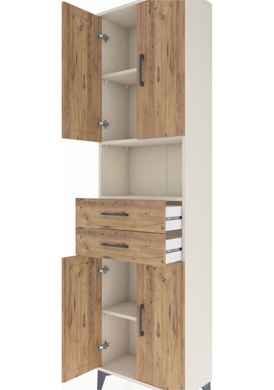 Arges Dolap 4 Raflı 2 Çekmeceli 4 Kapaklı 60x30x221 Aytaşı-çam Aytaşı
