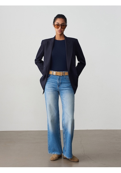 Dilvin 72301 Likralı Wide Leg Jean-mavi