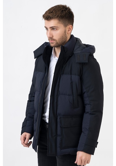 White Stone Edmonton 58101Slim Fit Kapüşonlu Kaban Laci-Laci Lacivert