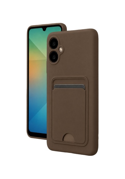 Samsung Galaxy A07 4g Kelvin Kartvizitli Silikon - Kahverengi