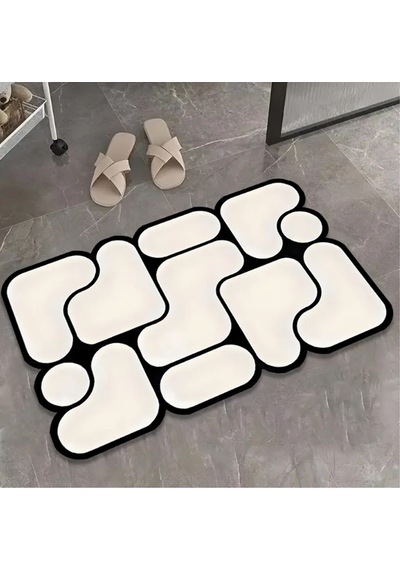 Calico Tekli Banyo Paspası 60x100 Cm , Kaydırmaz Tabanlı, Yıkanabilir Renkli